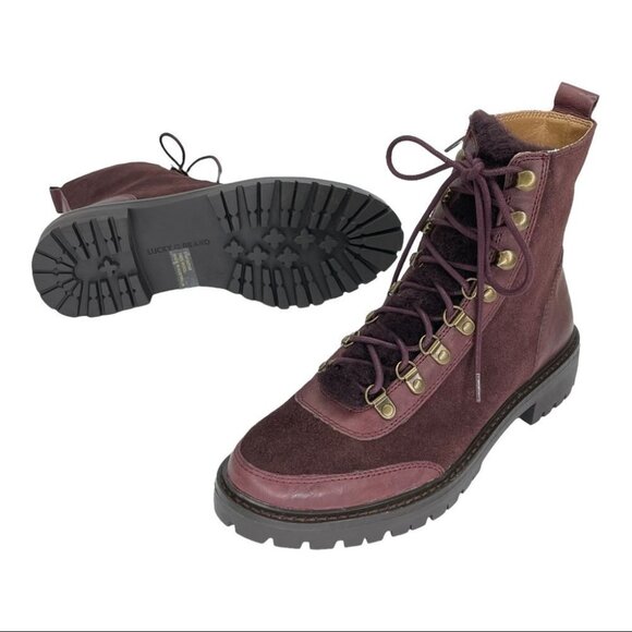 Lucky Brand Ilianna Raisin Leather Womens Ankle Boots Size 6.5M - Picture 14 of 15